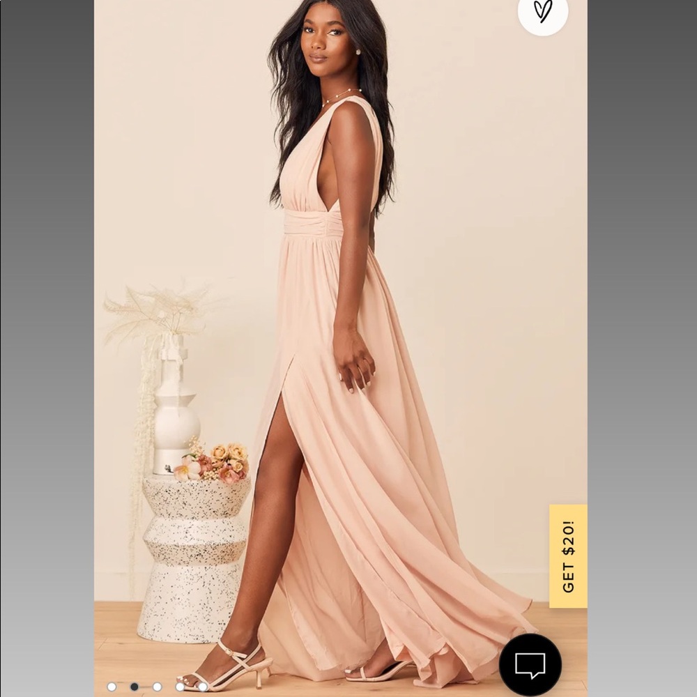 Lulu’s Heavenly Hues Blush Maxi Dress